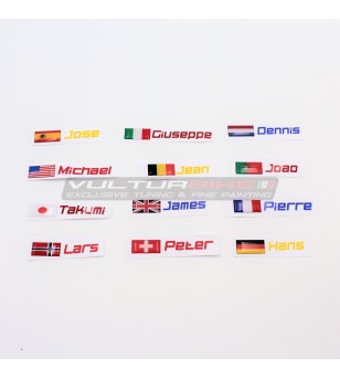 Nombre de banderas 3D personalizables + país 