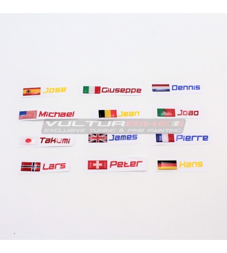 Customizable 3D flags name + country 