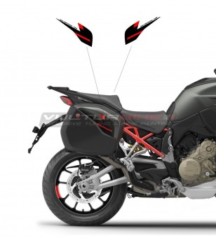 Pegatinas negras rojas para fundas de maletas - Ducati Multistrada V4 / V4S