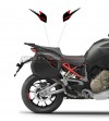Pegatinas negras rojas para fundas de maletas - Ducati Multistrada V4 / V4S