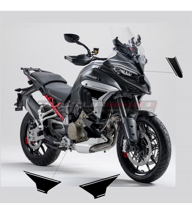 Schwarze Aufkleber für Kuppeln und Seitenverkleidungen - Ducati Multistrada V4 / V4S 