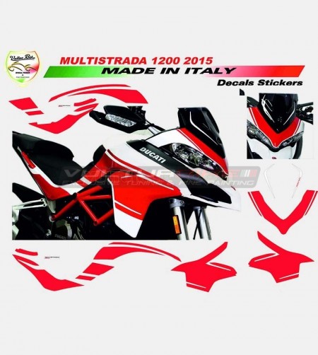 Exclusive design red stickers kit - Ducati Multistrada 1200 2015 