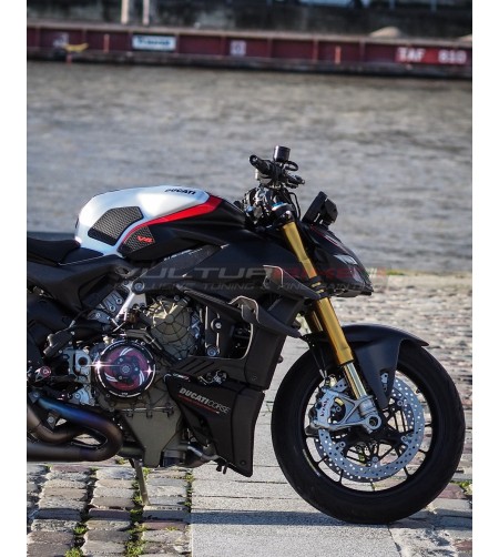 Cover serbatoio allungata verniciata con effetto alluminio spazzolato - Ducati Panigale V4 / Streetfighter V4 