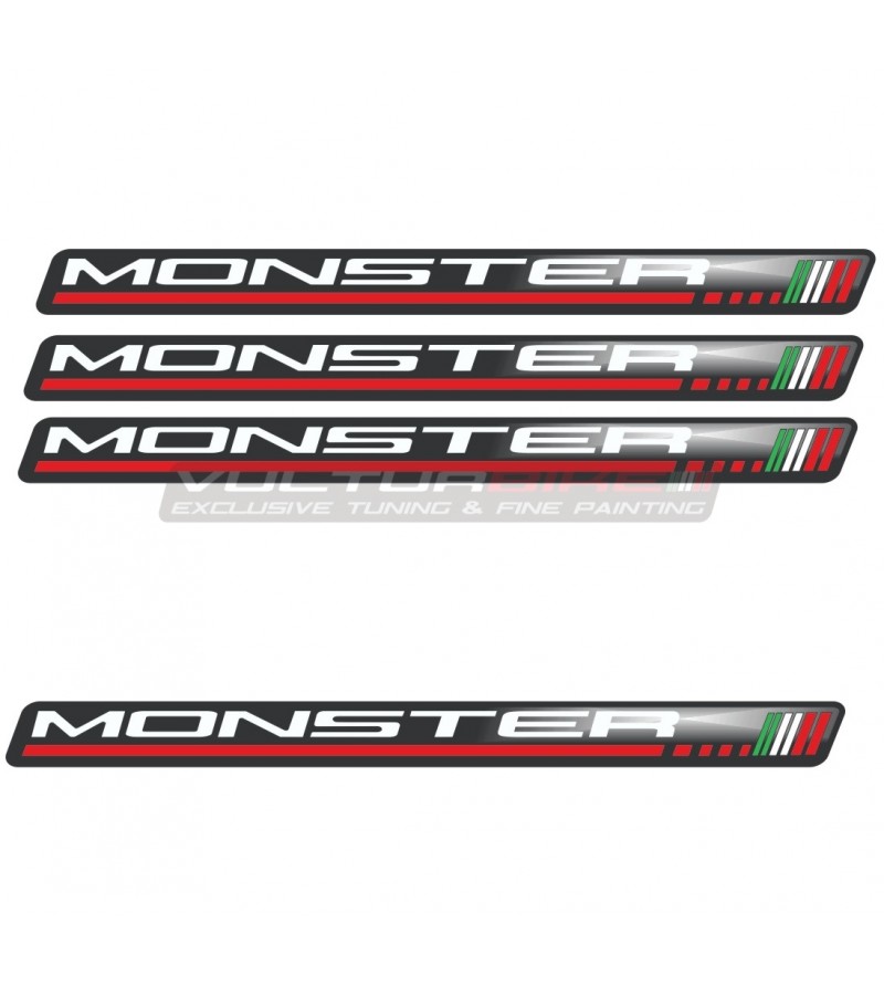 4 adesivi resinati 3D universali - Ducati Monster 