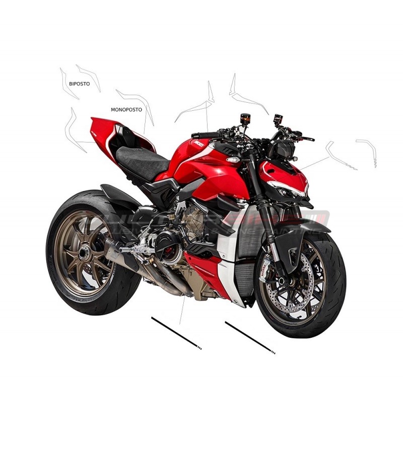 Kit adhesivo de diseño Panigale SP blanco - Ducati Streetfighter V4 / V4S 