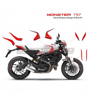 Stickers kit 821 Stealth Design white bike - Ducati Monster 797
