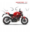 Kit adesivi Design 821 Stealth moto rossa - Ducati Monster 797 