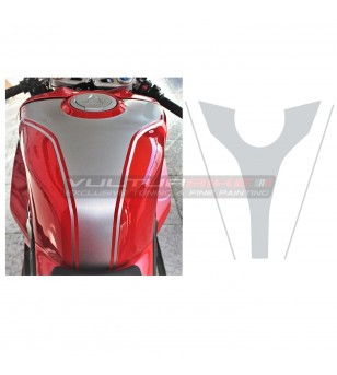 Adesivi per serbatoio effetto alluminio spazzolato - Ducati Panigale V4 2022