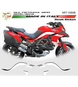 Kit autocollants moto rouge - Ducati multistrada 1200/1200S 2010/2014 