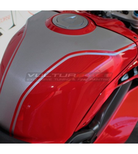 Adesivi per serbatoio effetto alluminio spazzolato - Ducati Panigale V4 2022