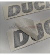 Coppia di emblemi originali Ducati colore grigio