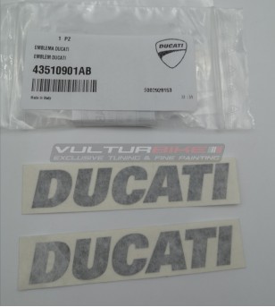 Paire d’emblèmes originaux Ducati couleur grise