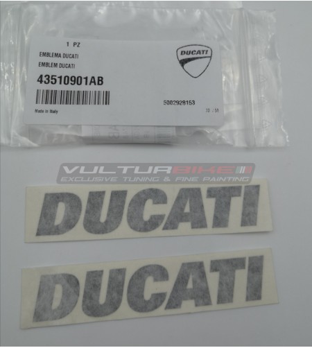 Paire d’emblèmes originaux Ducati couleur grise