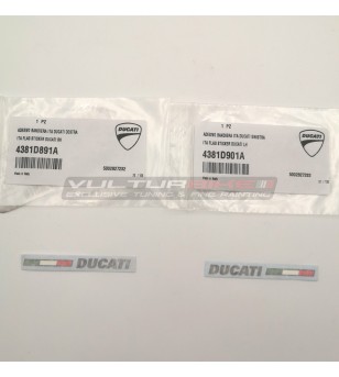 Autocollants originaux du drapeau italien Ducati universels à droite et à gauche