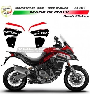 Schwarze und rote Aufkleber für Seitenteile - Ducati Multistrada ENDURO 1200 / 1260 
