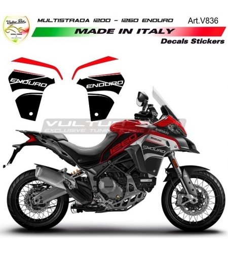 Black and red stickers for side panels - Ducati Multistrada ENDURO 1200 / 1260 