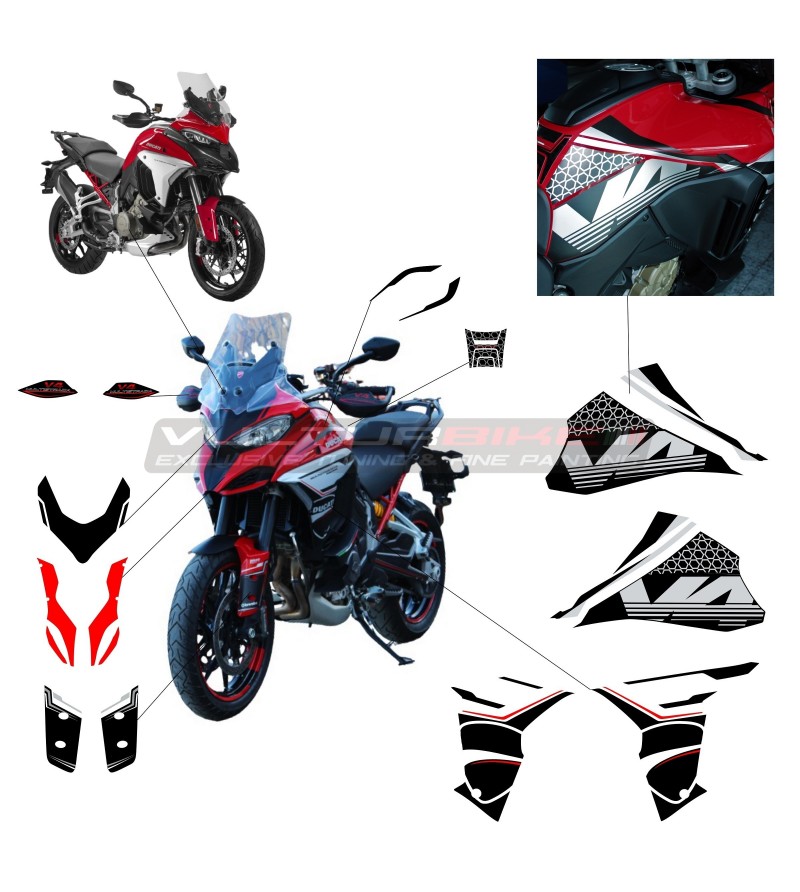 Kit completo adesivi silver design V4 - Ducati Multistrada V4 
