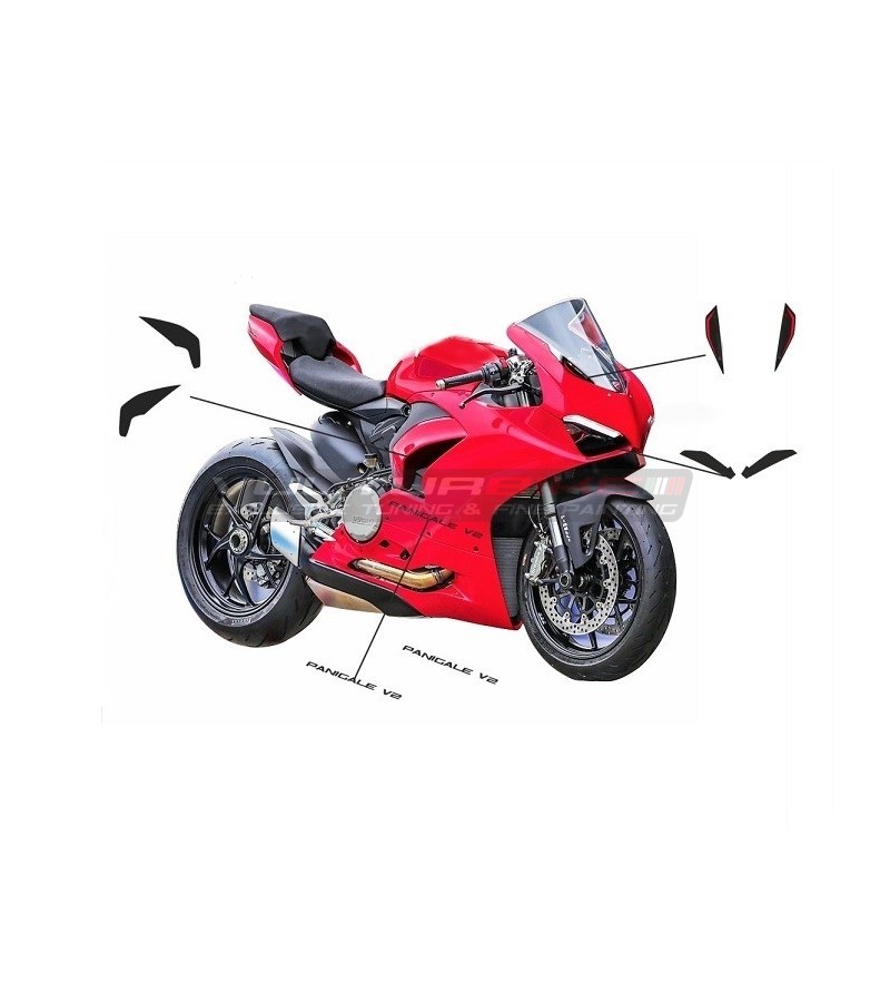 Schwarzer Aufkleber Kit - Ducati Panigale V2 2020 