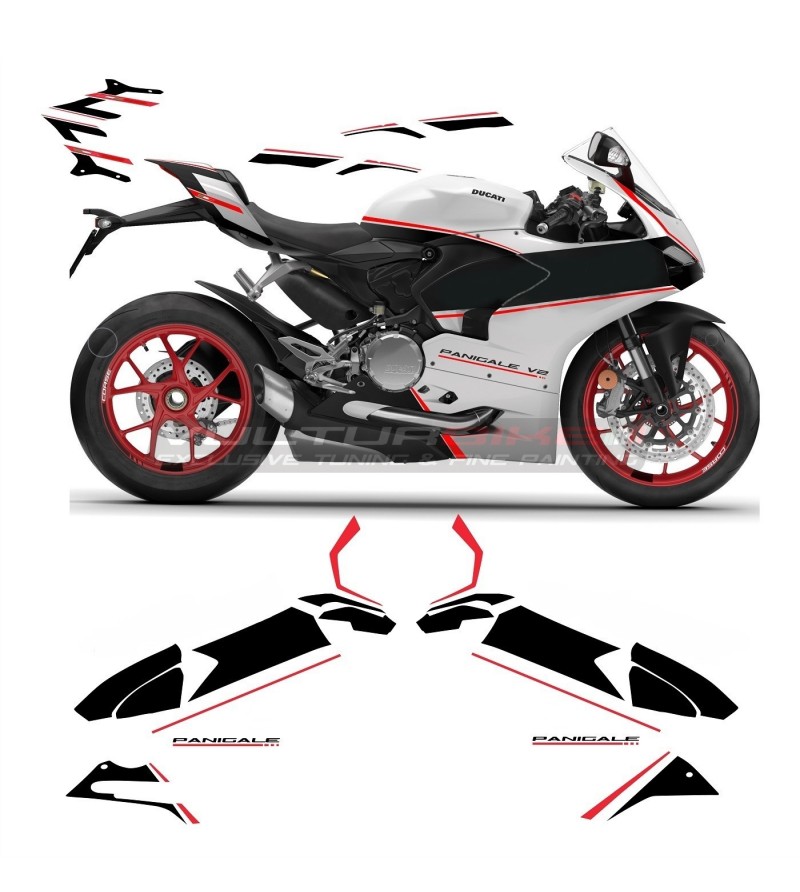Kit de pegatinas Librea de moto blanca personalizada - Ducati Panigale V2 2020 / 2022 