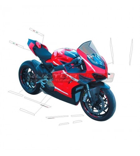 White Adhesive Kit Design SUPERLEGGERA - Ducati Panigale V4 / V4R / V4 2020 