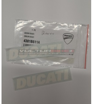 Coppia di decalcomanie Ducati colore bianco (Originali)