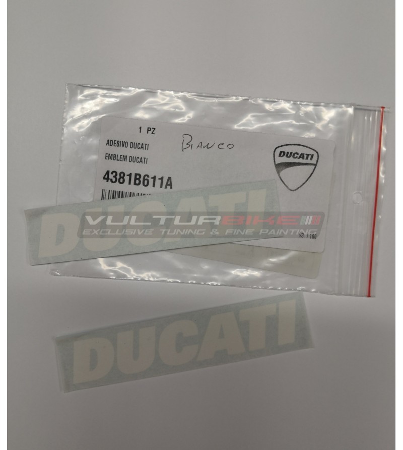 Coppia di decalcomanie Ducati colore bianco (Originali)