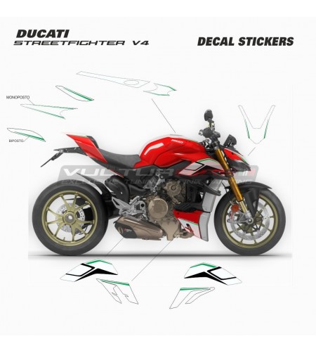 Italienische tricolor benutzerdefinierte Klebstoff-Kit - Ducati Streetfighter V4 / V4S