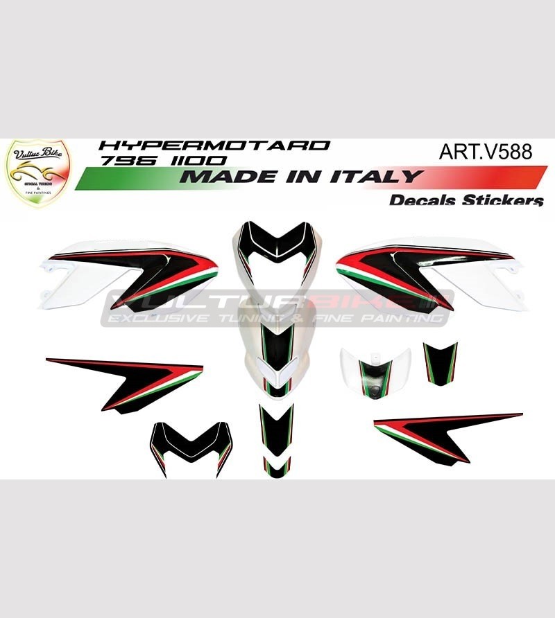Kit autocollant de conception tricolore - Ducati Hypermotard 796/1100 