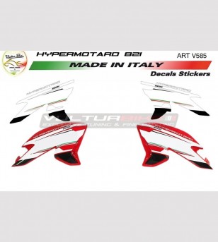 Adesivi per fiancate design inedito tricolore - Ducati Hypermotard 821/939 