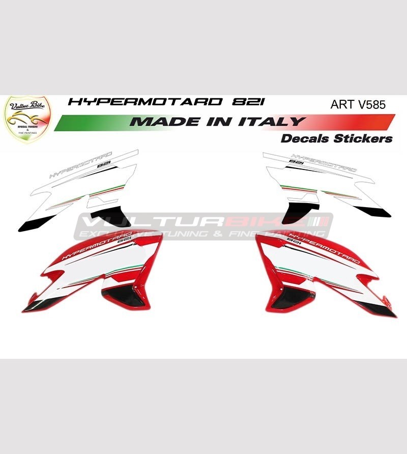 Adesivi per fiancate design inedito tricolore - Ducati Hypermotard 821/939 
