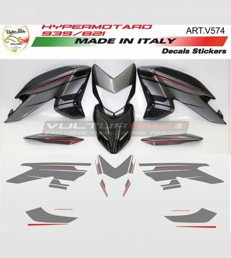 Kit adhesivo de grafito/rojo - Ducati Hypermotard 821/939 