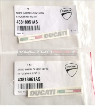 Italian flag decals written Ducati graphite