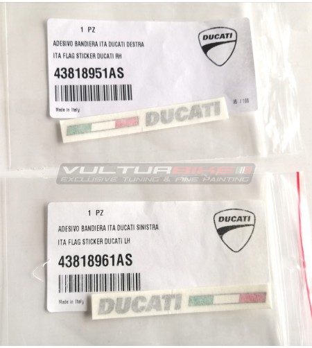 Italian flag decals written Ducati graphite
