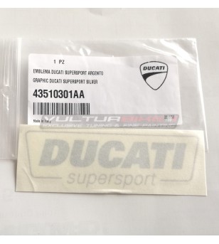 Original emblem Ducati Supersport silver color 