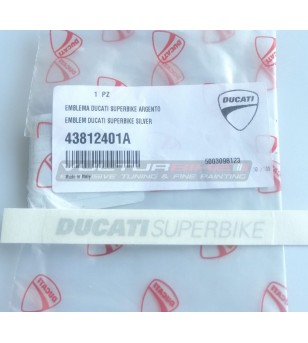 Emblema original Ducati Superbike color plata 