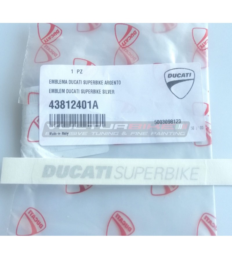 Emblema originale Ducati Superbike colore argento 