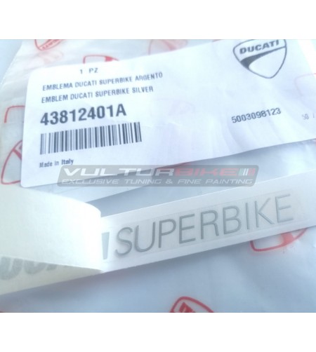 Original Emblem Ducati Superbike silberne Farbe 