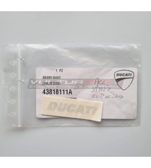 Emblemaufkleber Ducati original gebürsteter Aluminiumfarbe