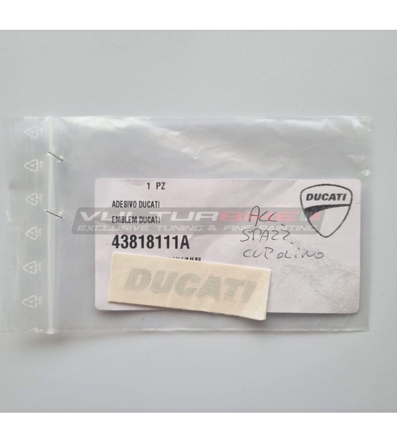Emblemaufkleber Ducati original gebürsteter Aluminiumfarbe