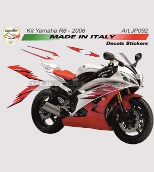Kit completo adesivi replica rosso/nero - Yamaha R6 2006 