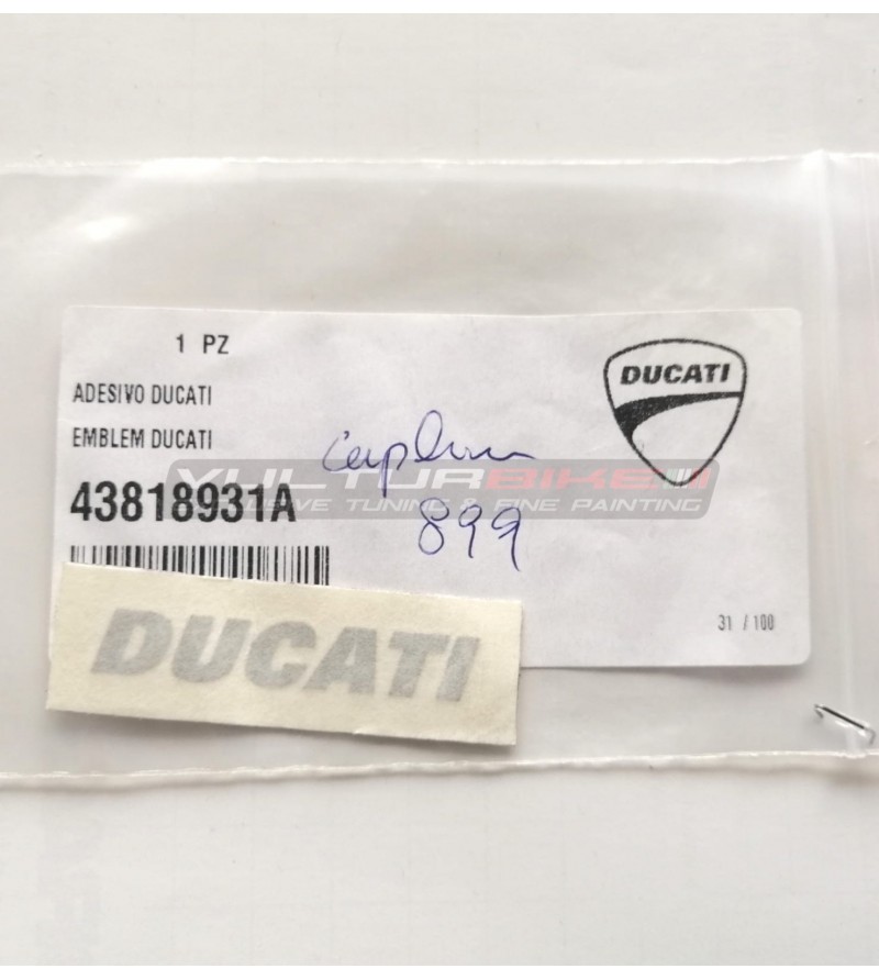 Emblemaufkleber Ducati originalen silbernen Farbe
