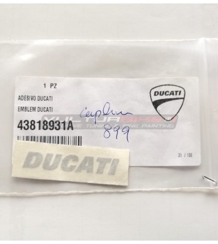 Emblemaufkleber Ducati originalen silbernen Farbe