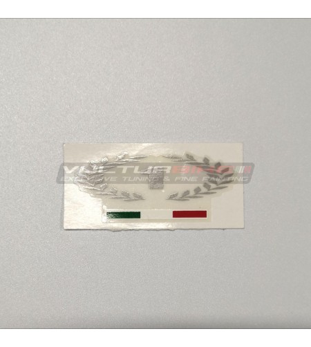 Calcomanía original Ducati laurel gris oscuro con bandera