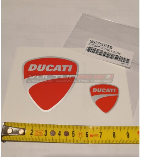 Pegatinas originales con el logotipo de Ducati - rojo plateado -