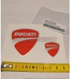 Autocollants originaux du logo Ducati - rouge argenté -