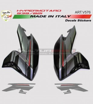 Pegatinas laterales grafito/rojo - Ducati Hypermotard 821/939 