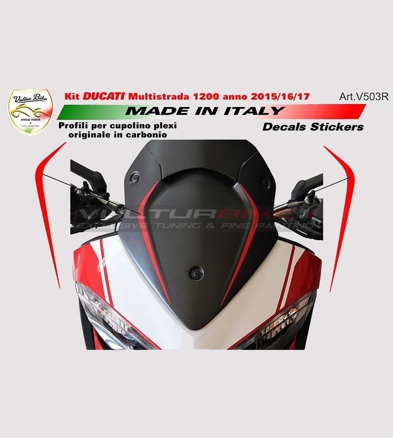 Original Carbon Verkleidungsaufkleber - Ducati Multistrada 1200 16.16.2015 