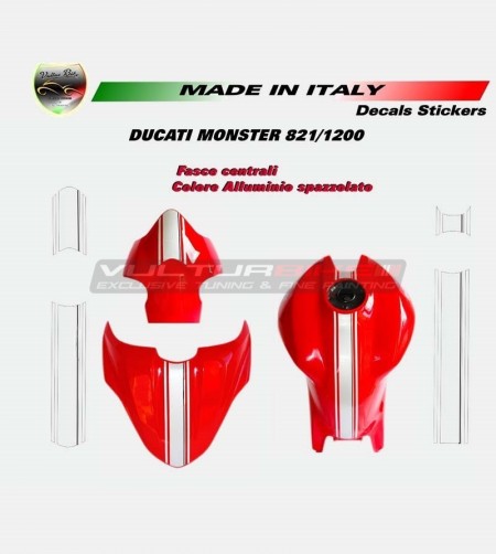 Pegatinas de banda central de color cepillado - Ducati Monster 821/1200