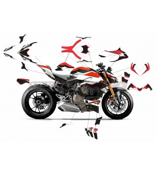 Kit de pegatinas de diseño blanco Race - Ducati Streetfighter V4 