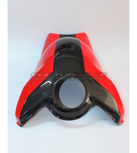 Coperchio serbatoio bicolore rosso nero in carbonio - Ducati Panigale V4 / V4s / V4R / Streetfighter V4 